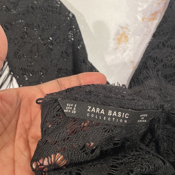 Zara fringe lace top with 3/4 sleeves .SZ S - Picture 3 of 4